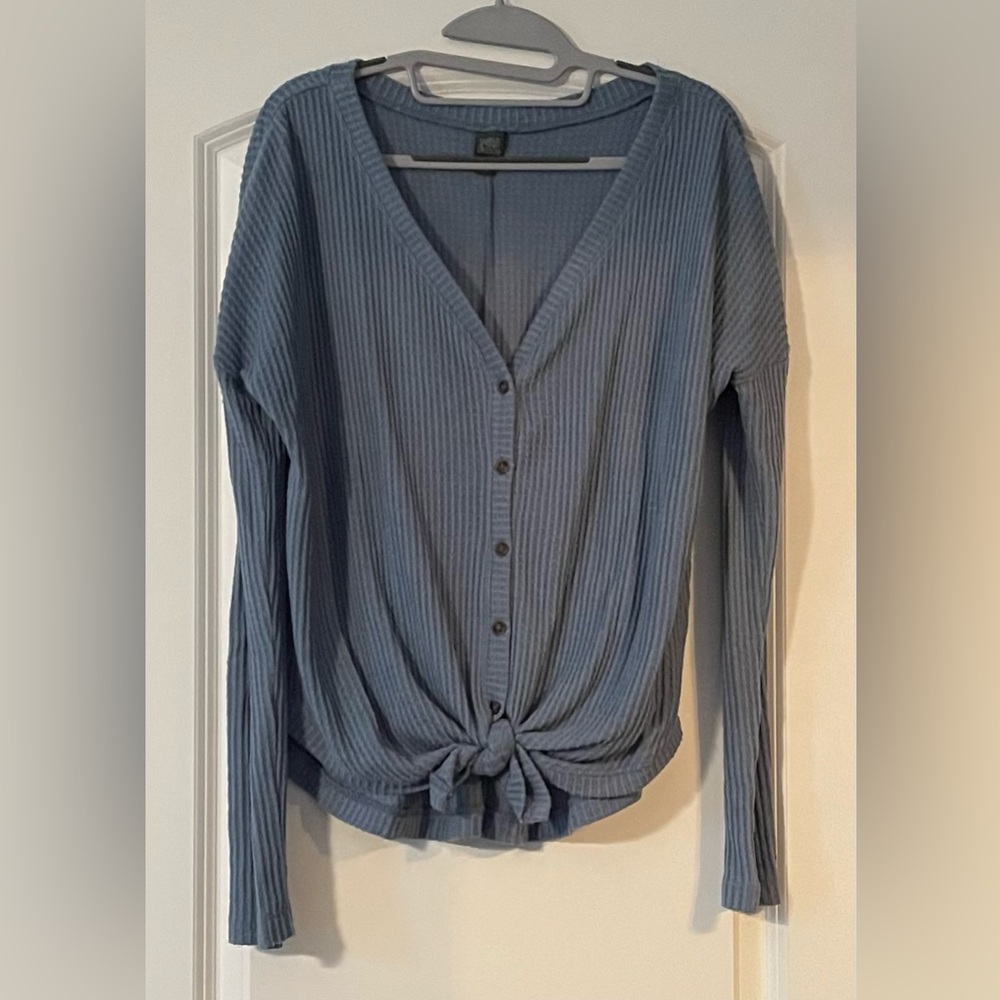 Wild Fable Light Blue Waffle Knit Top